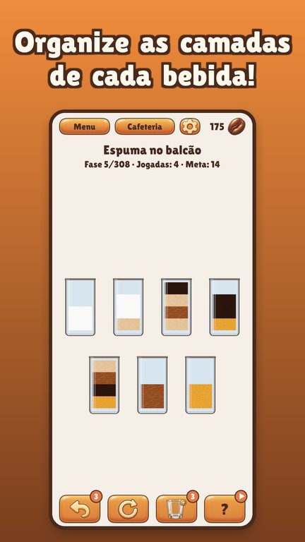 Fase do Café Sort: organize as camadas