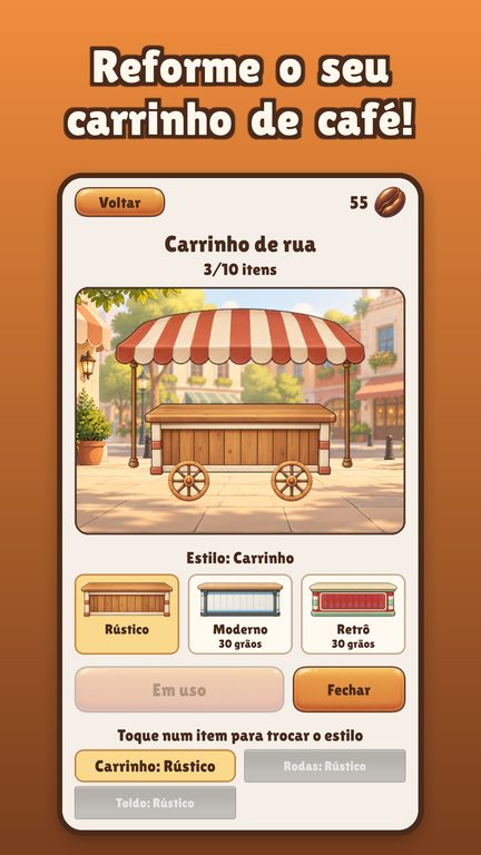 Reforma do carrinho de café